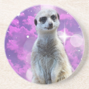 Meerkat mit Sparkle Getränkeuntersetzer