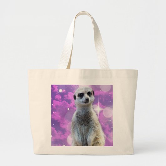 Meerkat mit Sparkle Jumbo Stoffbeutel (Vorne)