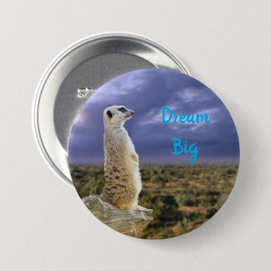 Meerkat mit Traumbotschaft, Button (Vorne & Hinten)