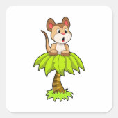 Meerkat mit Tree Quadratischer Aufkleber (Vorderseite)