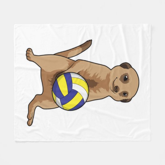 Meerkat mit Volleyball Fleecedecke (Vorderseite (Horizontal))