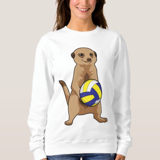 Meerkat mit Volleyball Sweatshirt (Vorderseite)