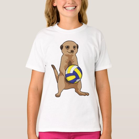 Meerkat mit Volleyball T-Shirt (Vorderseite)