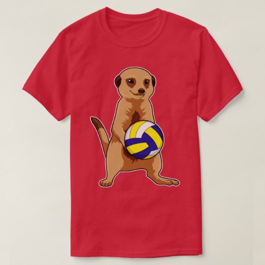 Meerkat mit Volleyball T-Shirt (Design vorne)