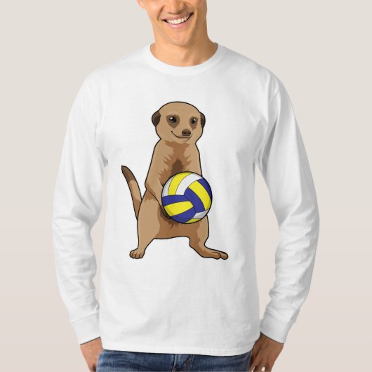 Meerkat mit Volleyball T-Shirt (Vorderseite)