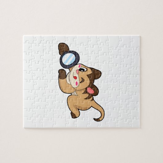 Meerkat mit Zierglas Puzzle (Horizontal)