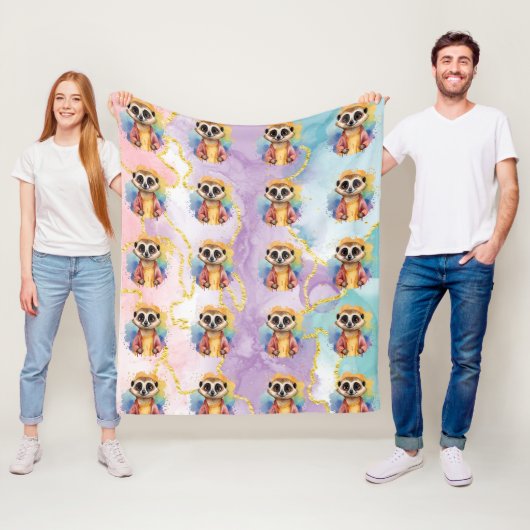 Meerkat Moderner Glitzer Pastel Pattern Fleecedecke (Beispiel)