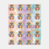 Meerkat Moderner Glitzer Pastel Pattern Fleecedecke (Vorderseite)