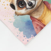 Meerkat Moderner Glitzer Pastel Pattern Fleecedecke (Ecke)