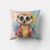 Meerkat Moderner Glitzer Pastell Print Kissen (Rückseite)