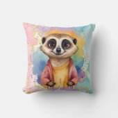 Meerkat Moderner Glitzer Pastell Print Kissen (Vorderseite)