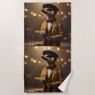 "Meerkat Mondlicht: Ein Crooner's Serenade" Strandtuch