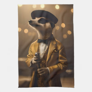 "Meerkat Moonlight: Eine Crooner's Serenade" Geschirrtuch