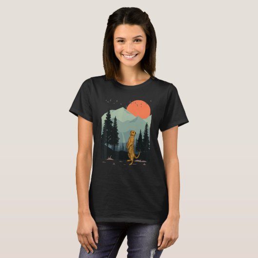 Meerkat Mountain Sky Flying Wilde Animal Suricata T-Shirt (Vorne ganz)