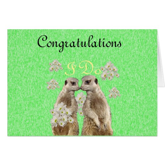 Meerkat nimmt Hochzeitsstimmen, Note Wedding Card (Vorderseite (Horizontal))