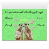 Meerkat nimmt Hochzeitsstimmen, Note Wedding Card (Innenansicht Horizontal (Unten))