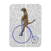 Meerkat On Blue Penny Farthing Magnet (Vertikal)