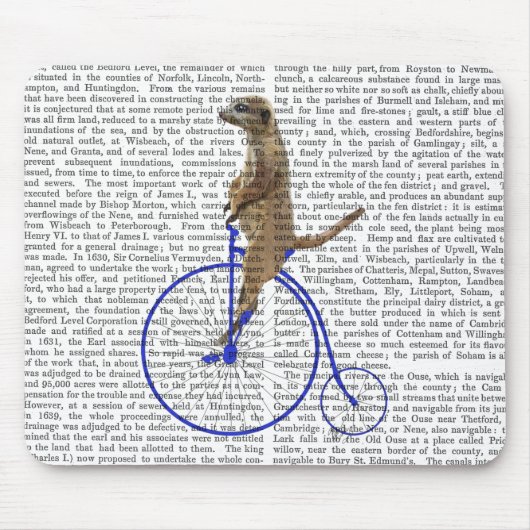Meerkat On Blue Penny Farthing Mousepad (Vorne)