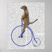Meerkat On Blue Penny Farthing Poster (Vorne)
