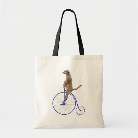 Meerkat On Blue Penny Farthing Tragetasche (Vorne)
