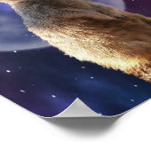 Meerkat on Night Watch, Wall Poster (Ecke)