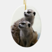Meerkat Paar-Verzierung Keramik Ornament (Hinten)