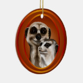Meerkat Paar-Verzierungen Keramikornament (Rechts)
