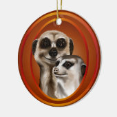 Meerkat Paar-Verzierungen Keramikornament (Links)