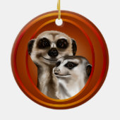 Meerkat Paar-Verzierungen Keramikornament (Hinten)