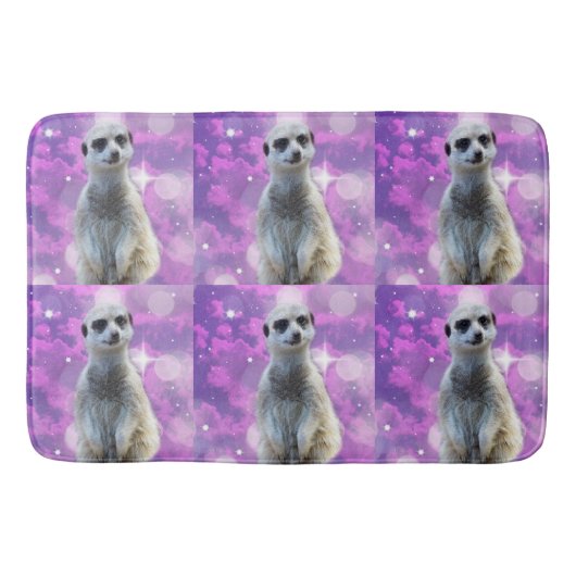 Meerkat Pink Lila Sparkle, Badematte (Vorderseite)