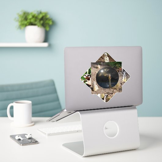 Meerkat Polyscope Aufkleber (Laptop auf Schreibtisch)
