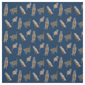 Meerkat Raserei-Gewebe (Marine) Stoff (Muster)
