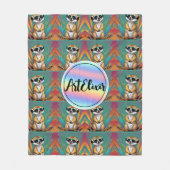 Meerkat Retro Print Fleecedecke (Vorderseite)
