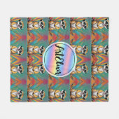 Meerkat Retro Print Fleecedecke (Vorderseite (Horizontal))