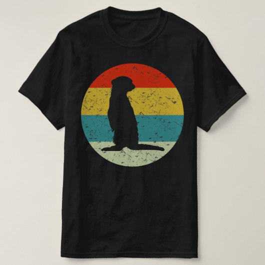 Meerkat Retro Vintage Silhouette 70er T-Shirt (Design vorne)
