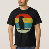 Meerkat Retro Vintage Silhouette 70er T-Shirt (Vorderseite)