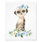 Meerkat, Safari, Dschungel, Blumen, Kinderzimmer J Fotodruck (Vorne)