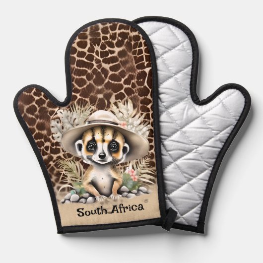 Meerkat Safari Dschungelzoo Tierzuchtküche Ofenhandschuh (Vorderseite/Rückseite)