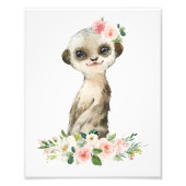 Meerkat, Safari, rosa Blume, Girl-Kinderzimmer Fotodruck (Vorne)