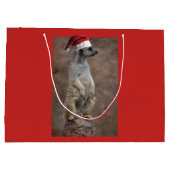 Meerkat Santa Claus Große Geschenktüte (Rückseite)