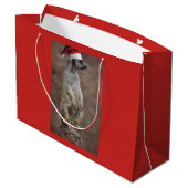 Meerkat Santa Claus Große Geschenktüte (Rückseite Schrägansicht)