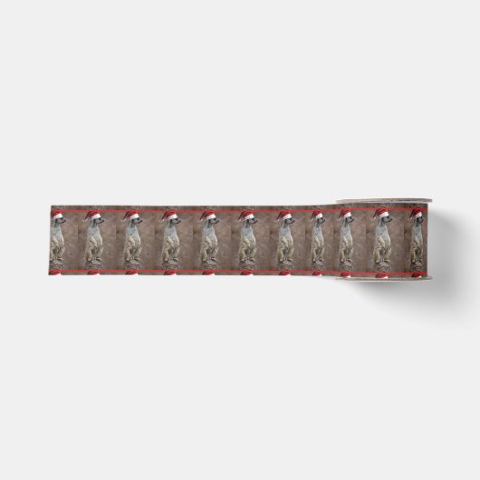 Meerkat Santa Claus Ripsband (Vorderseite)
