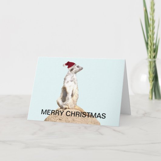 Meerkat Santa Feiertagskarte (Vorderseite)