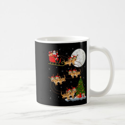 Meerkat Santa Sleigh Flying Funny Magical Christma Kaffeetasse (Rechts)