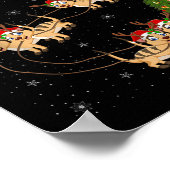 Meerkat Santa Sleigh Flying Funny Magical Christma Poster (Ecke)