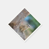 Meerkat Sat on Tree Serviette (Ecke)