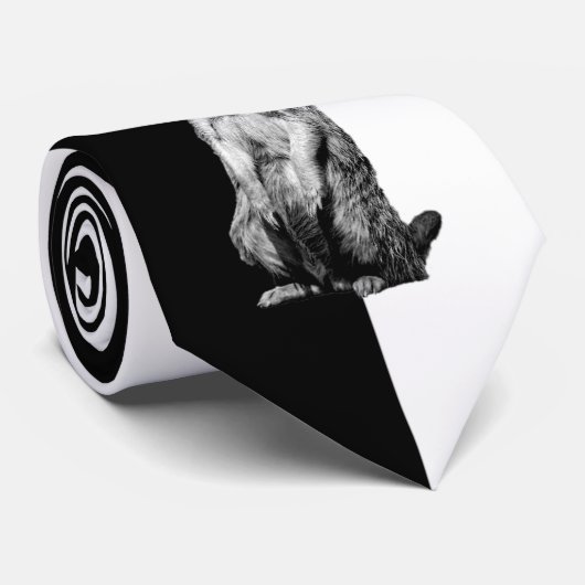 Meerkat Schwarzweiss-Plätzchen halb und halb Krawatte (Gerollt)
