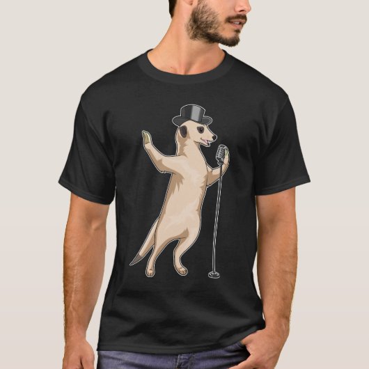 Meerkat Singer Microphone Music T-Shirt (Vorderseite)