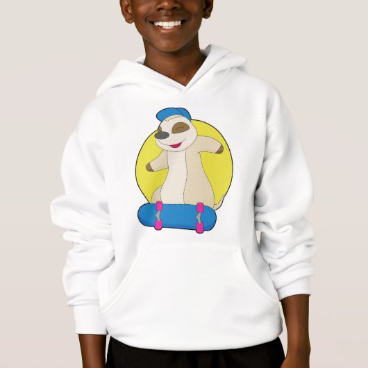 Meerkat Skater Skateboard Hoodie (Vorderseite)