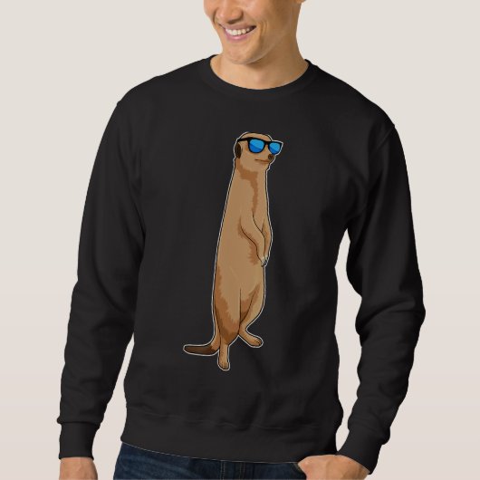 Meerkat-Sonnenbrille Sweatshirt (Vorderseite)